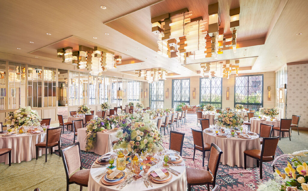 会場内にオープンキッチンを併設したバンケット